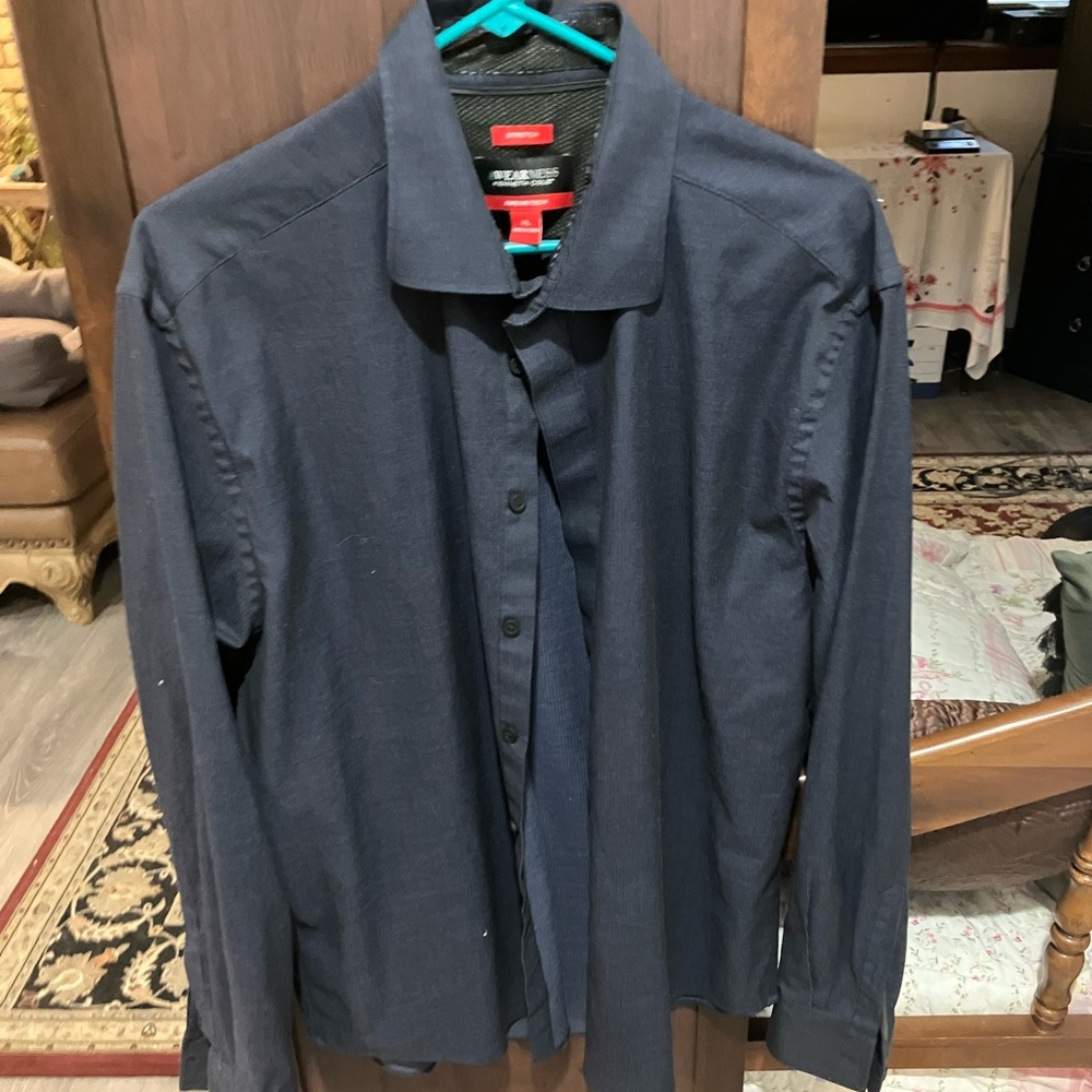 Kenneth Cole Awareness Stretch Shirt - Navy